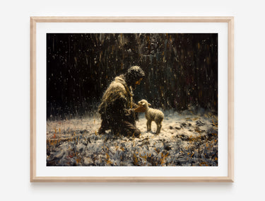 Jesus Christ finds the lost lamb Digital download printable art