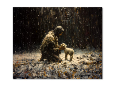 Jesus Christ finds the lost lamb Digital download printable art