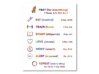Thumbnail for Christian daily routine white background (rainbow colors) Poster Print #3