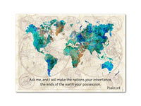 Thumbnail for Psalm 2:8 World Map Poster Print #2