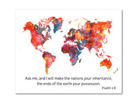 Thumbnail for Psalm 2:8 World Map Poster Print #3