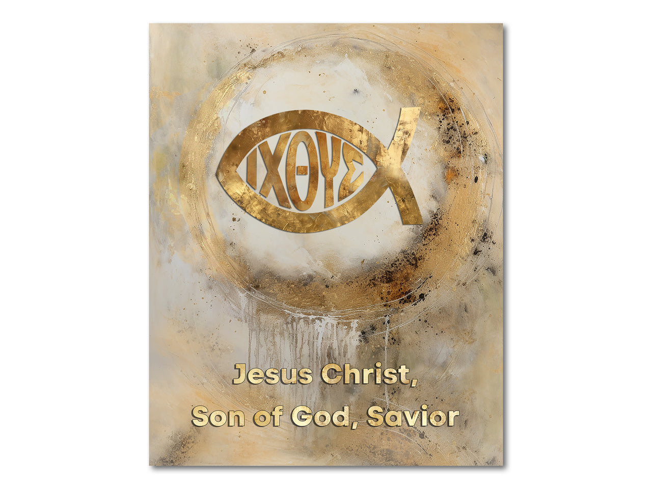 Ichthys Symbol - Jesus Christ, Son of God, Savior Poster Print