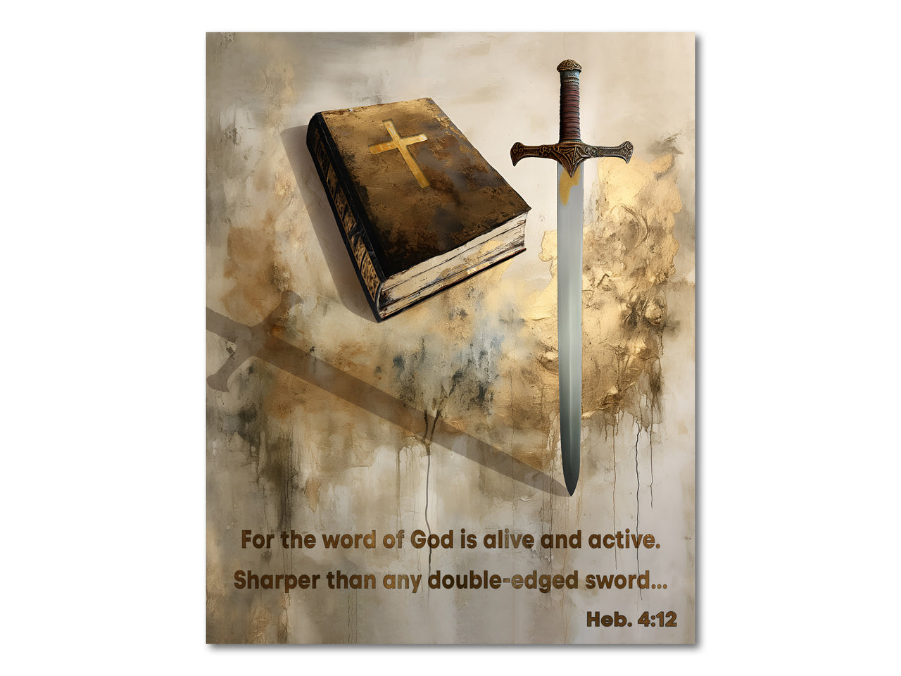 The Bible and double-edged Sword (Heb. 4:12) Poster Print