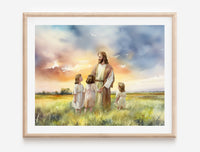 Thumbnail for Jesus with children Poster Print #1