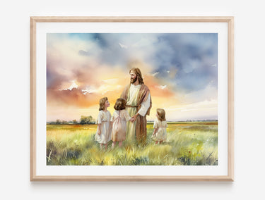 Jesus with children Poster Print #1