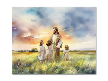 Jesus with children Poster Print #1