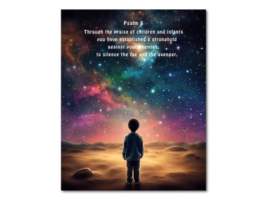Through the praise of children and infants (Psalm 8:2) Poster Print