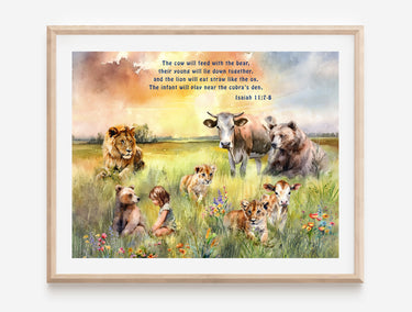 The Millennium 1000 year Kingdom of God (Isaiah 11:7,8) Poster Print #3