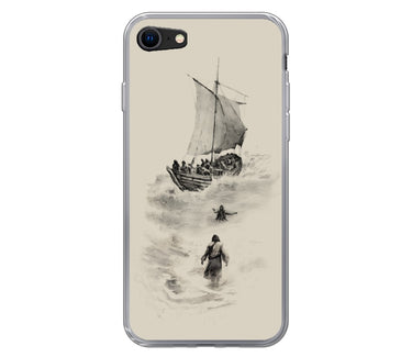 Peter and Jesus walk on water Phone Case