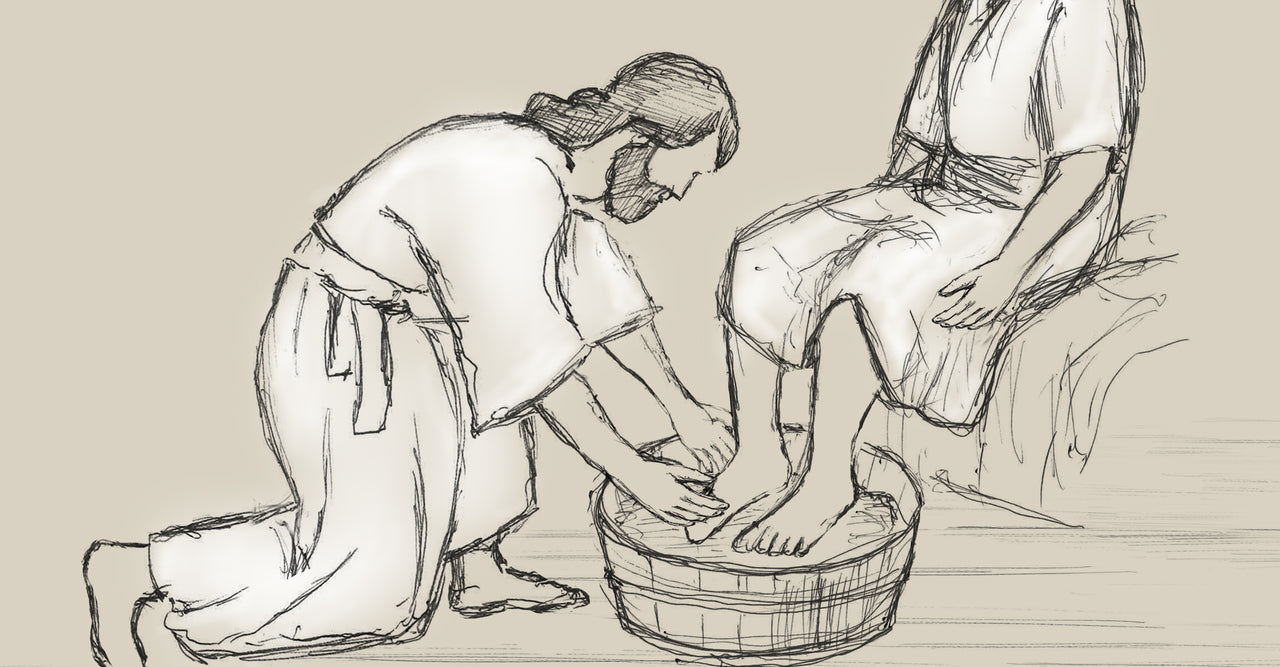 Jesus Washing Feet Poster Print