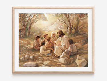 Jesus teaching children Poster Print