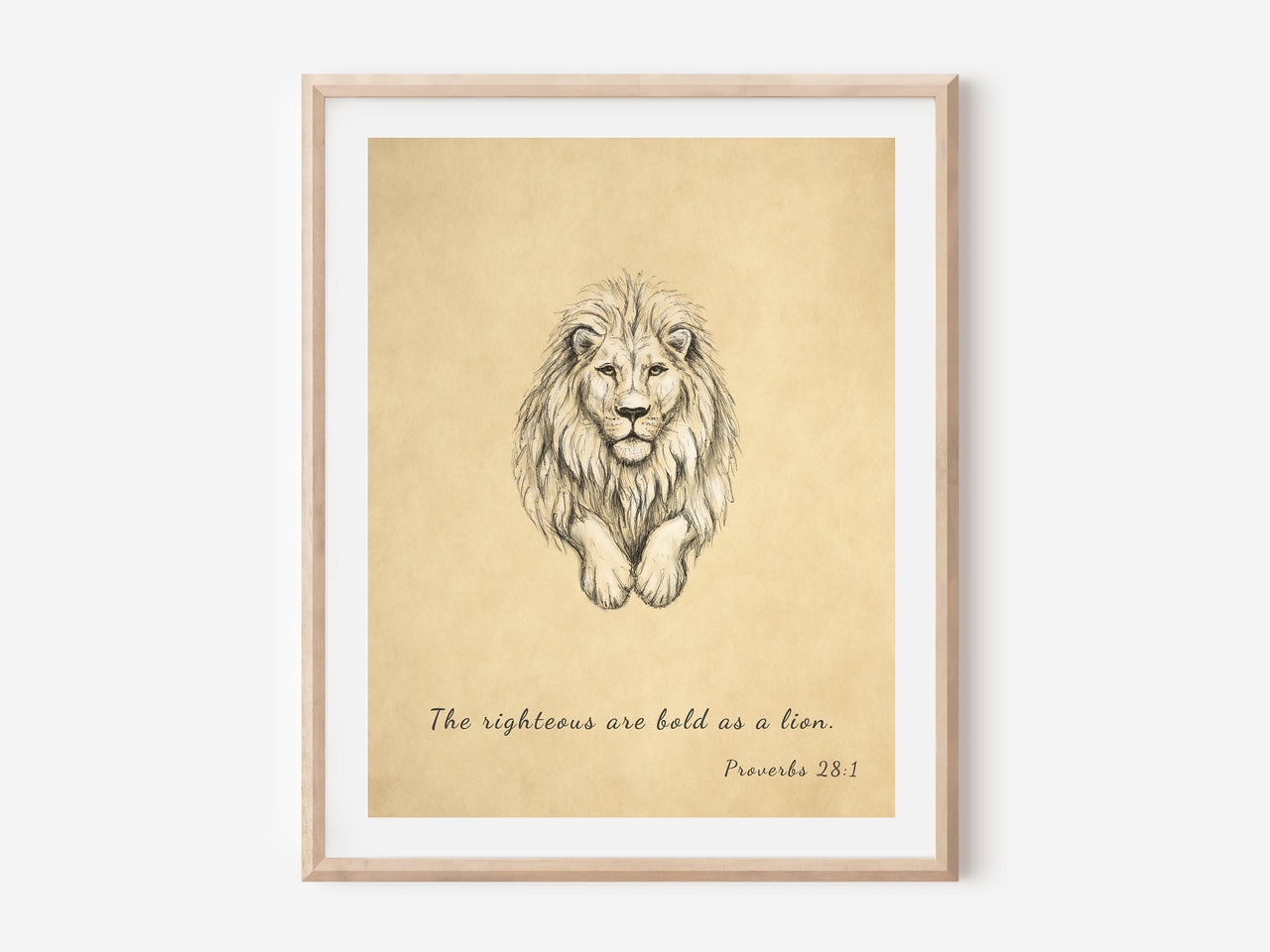 The righteous are bold as a lion (Proverbs 28:1) Poster Print