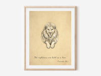 Thumbnail for The righteous are bold as a lion (Proverbs 28:1) Poster Print