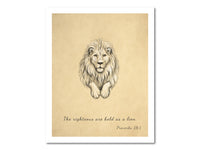 Thumbnail for The righteous are bold as a lion (Proverbs 28:1) Poster Print