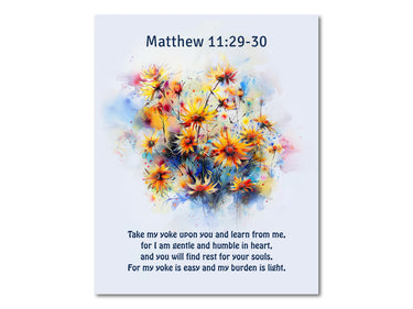 Matthew 11:29-30 Digital download printable art