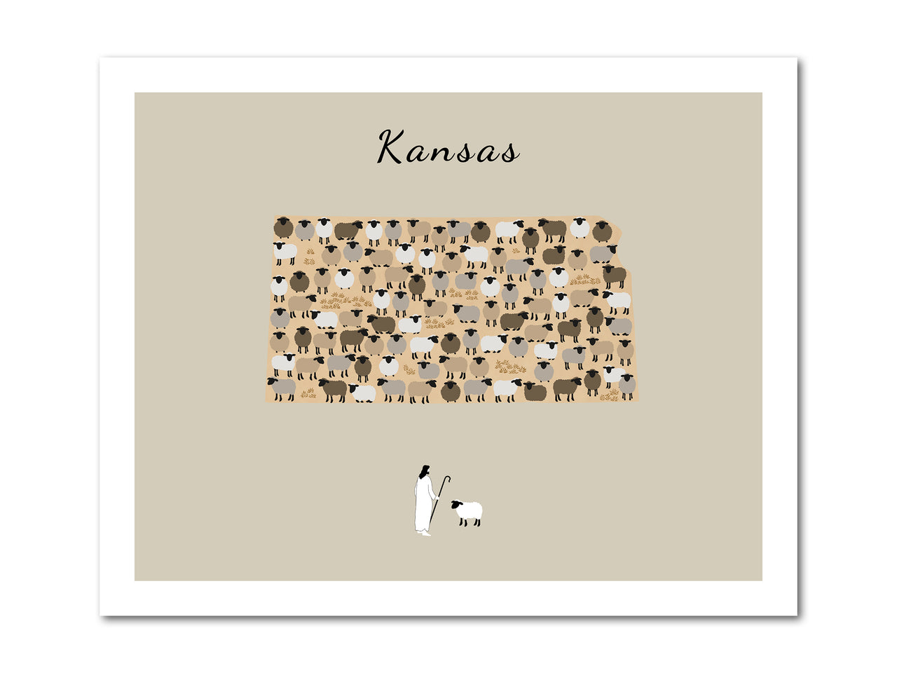 Lost Sheep from Kansas Poster Print