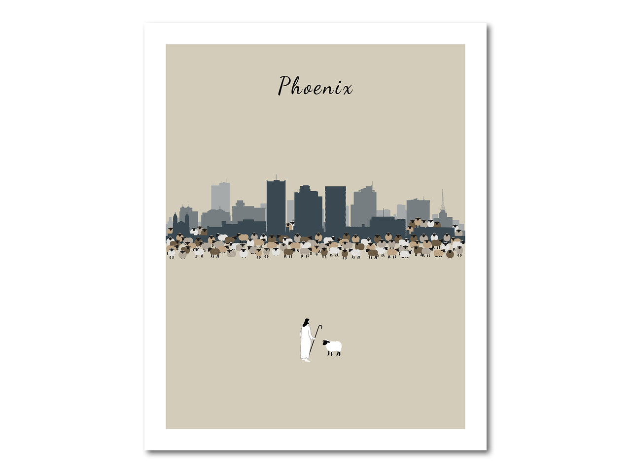 Lost Sheep from Phoenix City in Arizona Poster Print