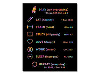 Thumbnail for Christian daily routine black background (rainbow colors) Poster Print #4