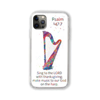 Thumbnail for Psalm 147:7 Harp Phone Case #white background