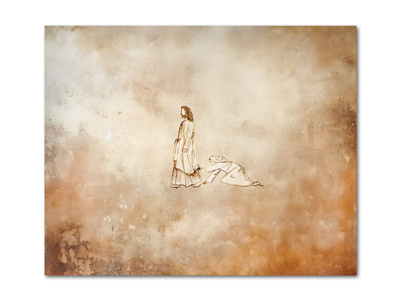 Jesus healing the bleeding woman Poster Print #4