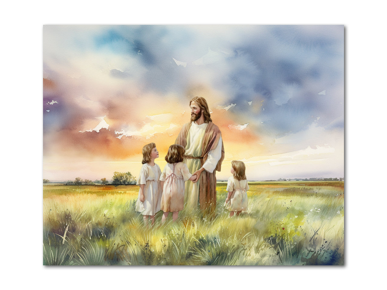 Jesus with children Digital download printable art #1