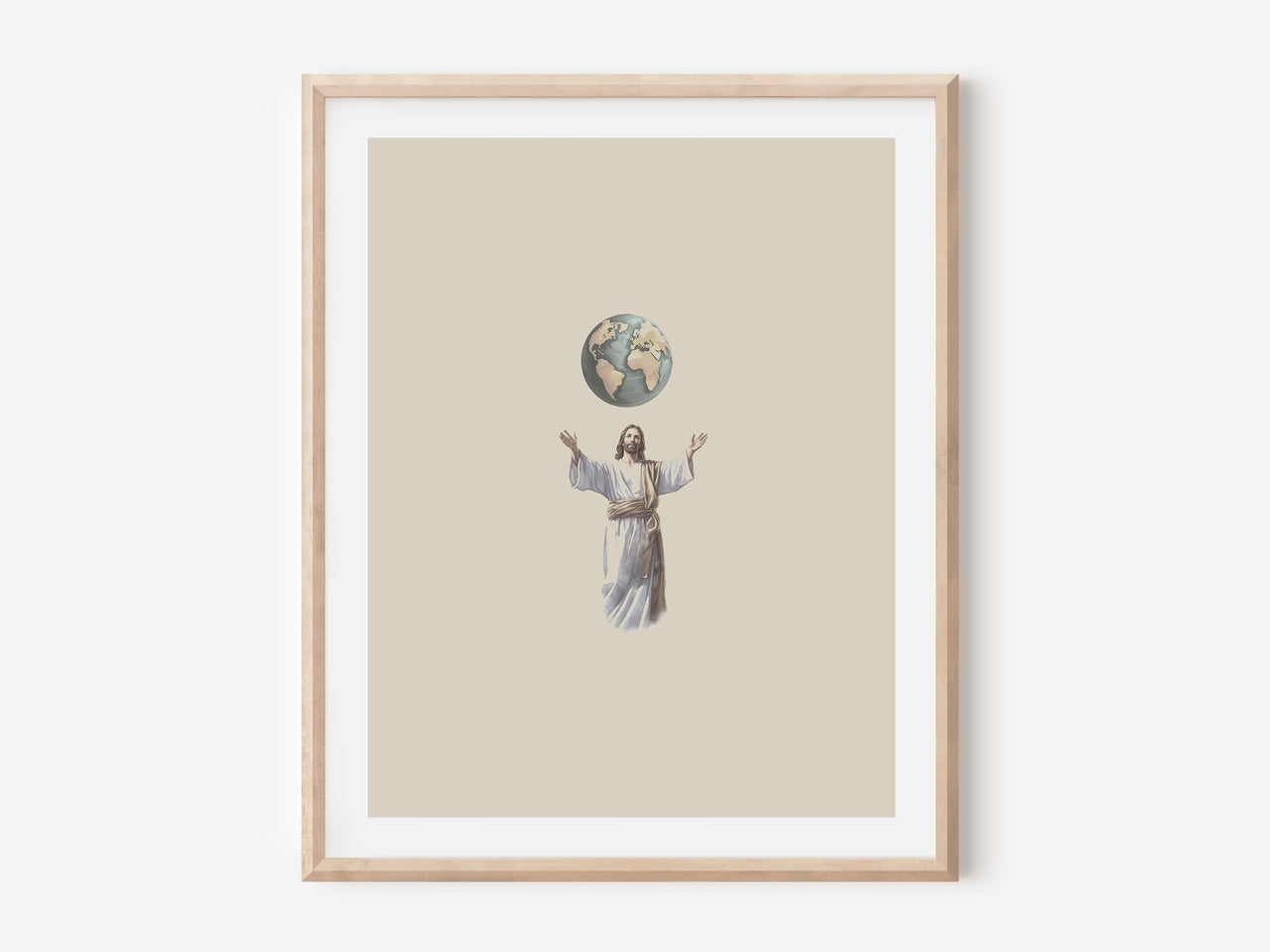 Jesus holding the world Poster Print