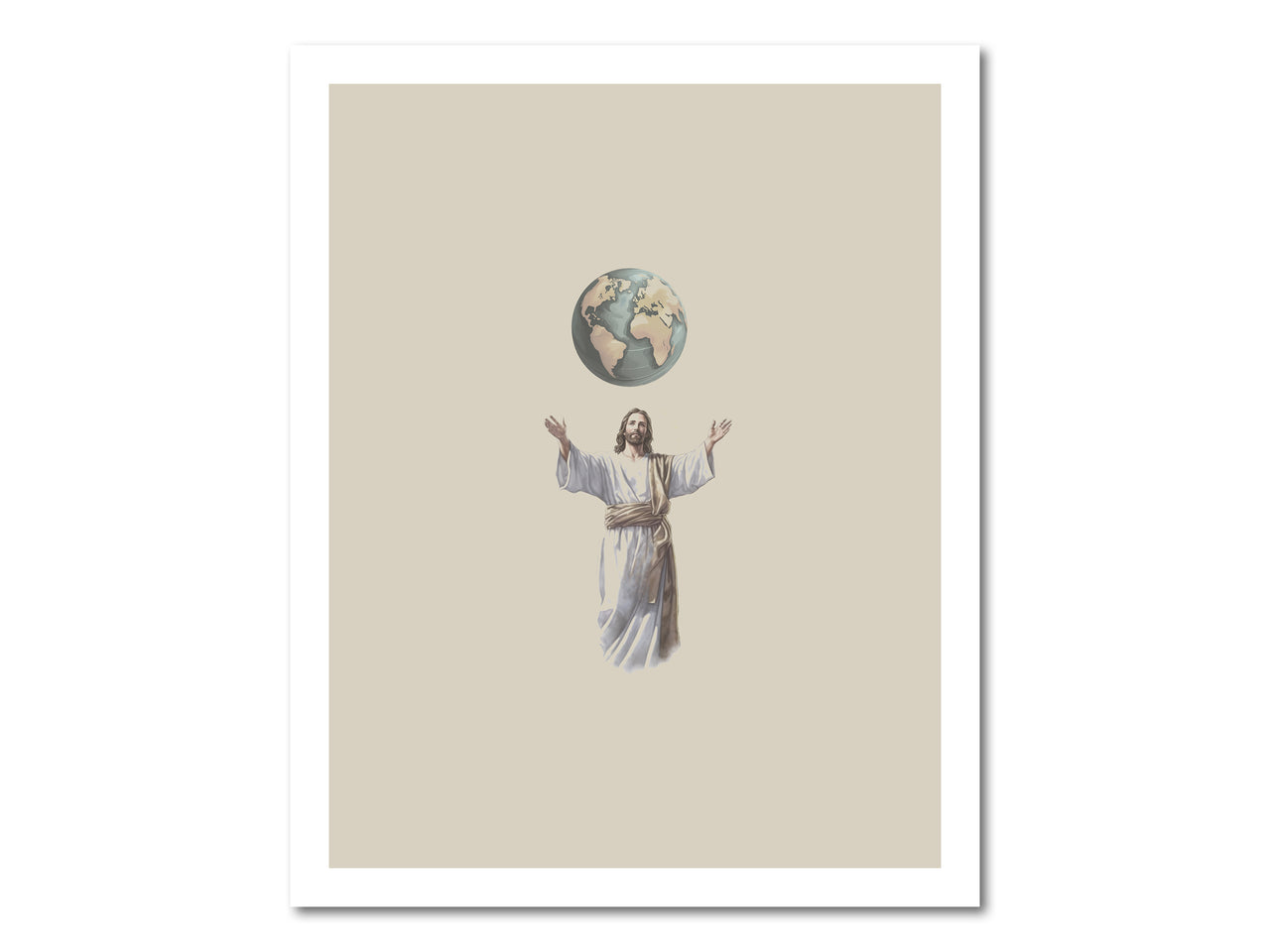 Jesus holding the world Poster Print