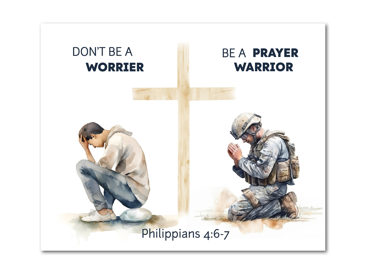 Be a Prayer Warrior Don't be a worrier (Philippians 4:6-7) Poster Print #3