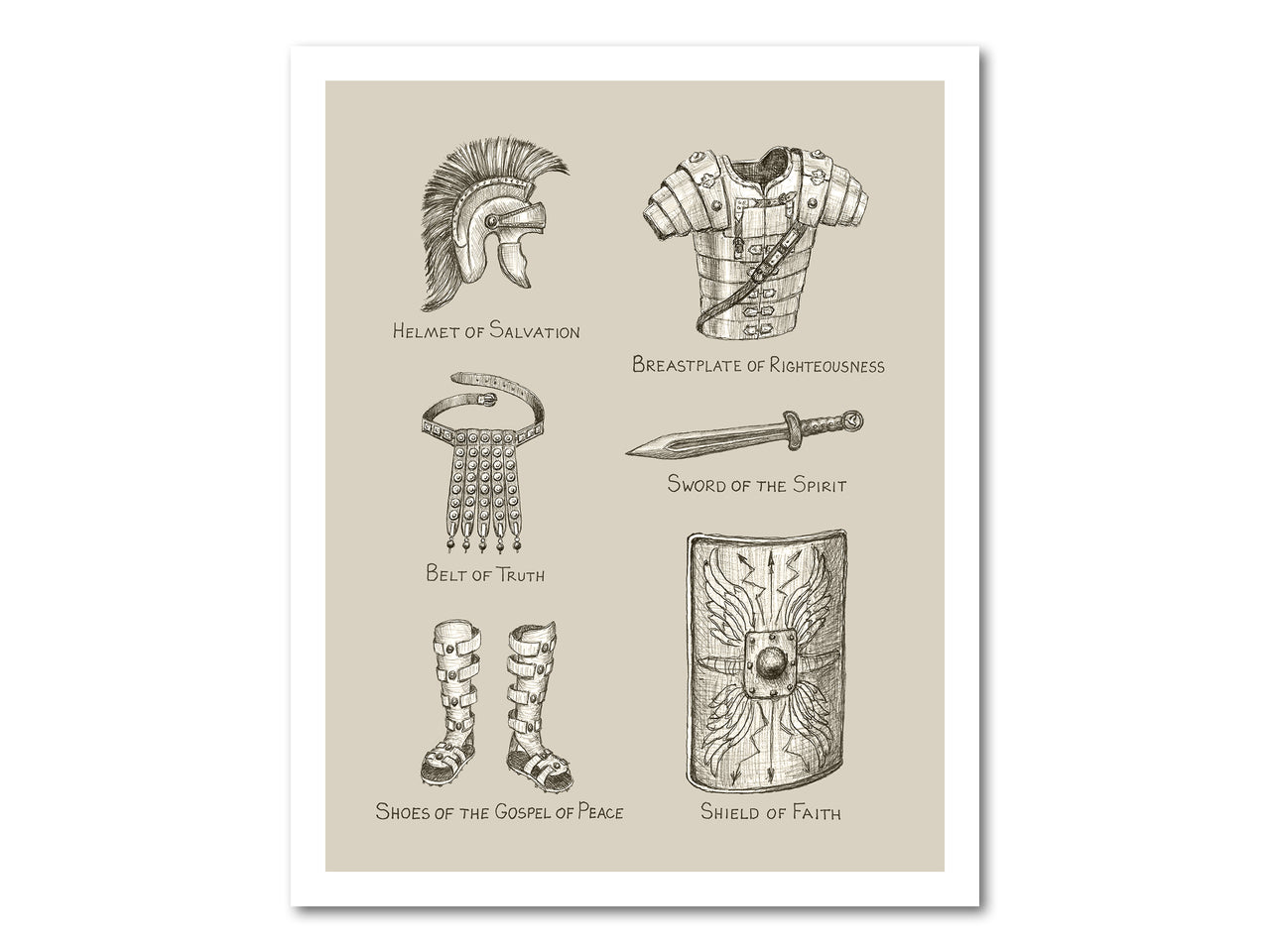 Full Armor of God (Ephesians 6:13-18) Poster Print