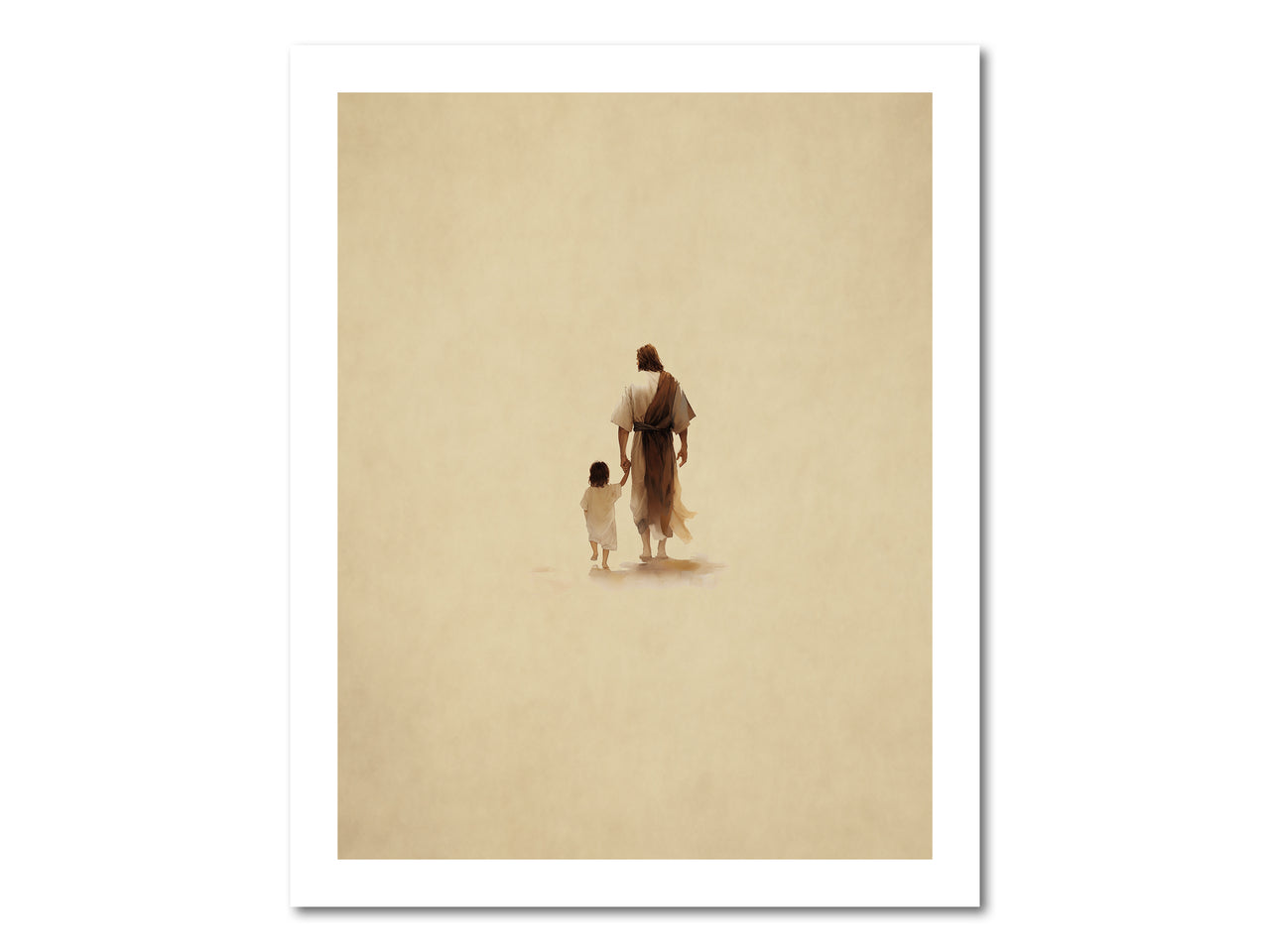 Jesus walking with a child Poster Print #3