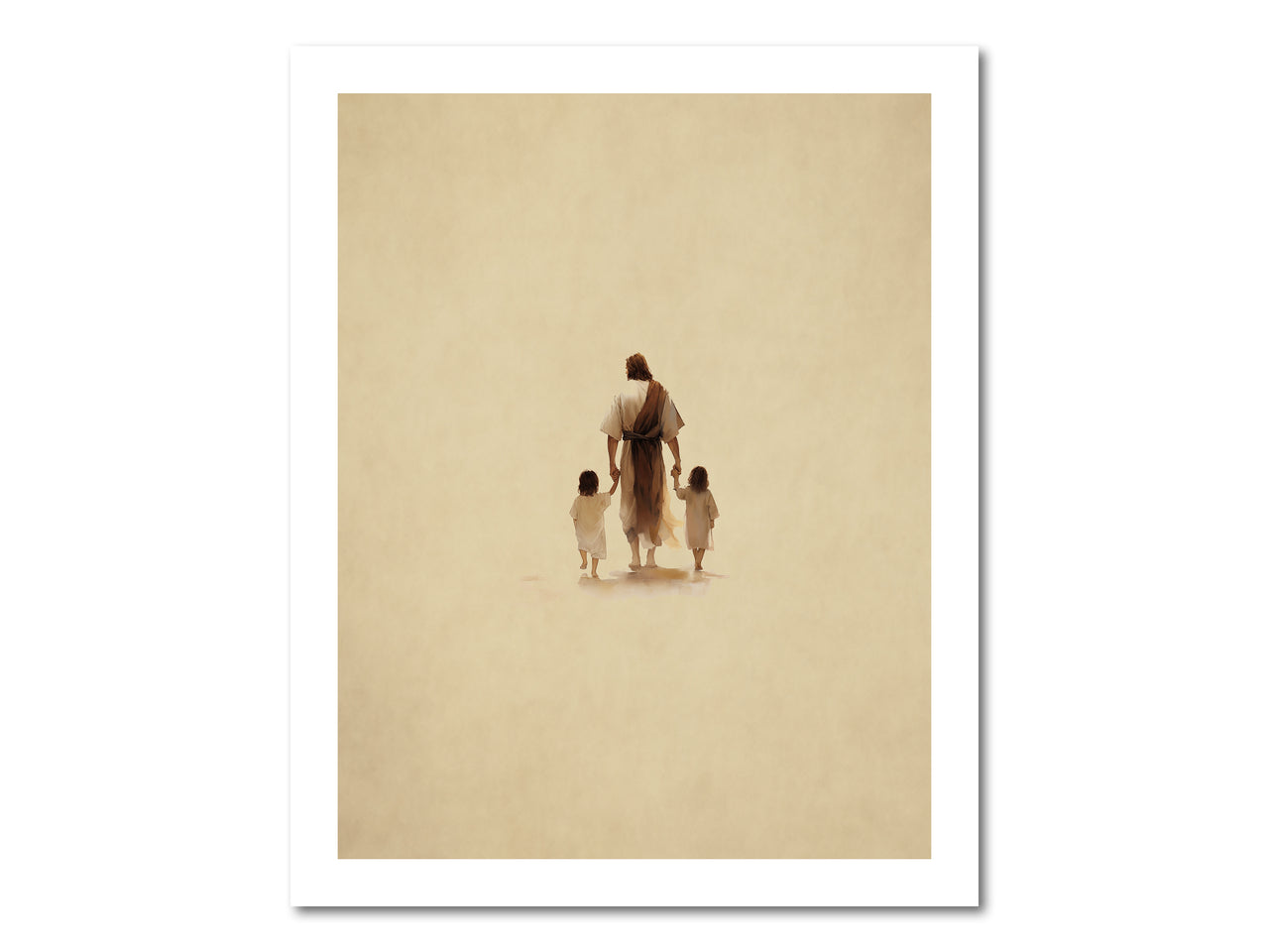 Jesus walking with a child Poster Print #3