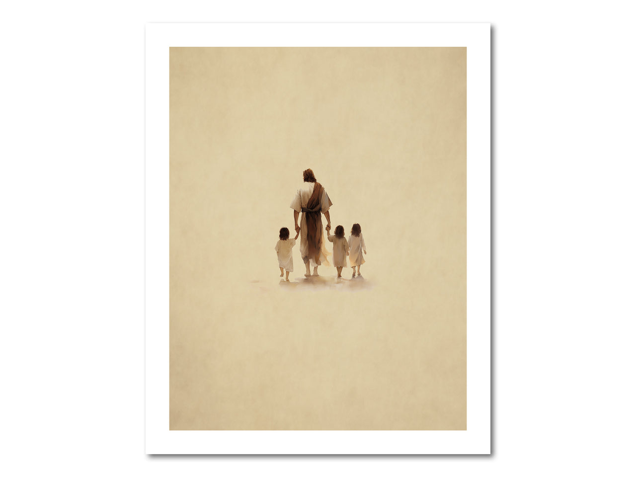 Jesus walking with a child Poster Print #3