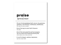 Thumbnail for Bible Dictionary - Meaning of Praise Digital download printable art