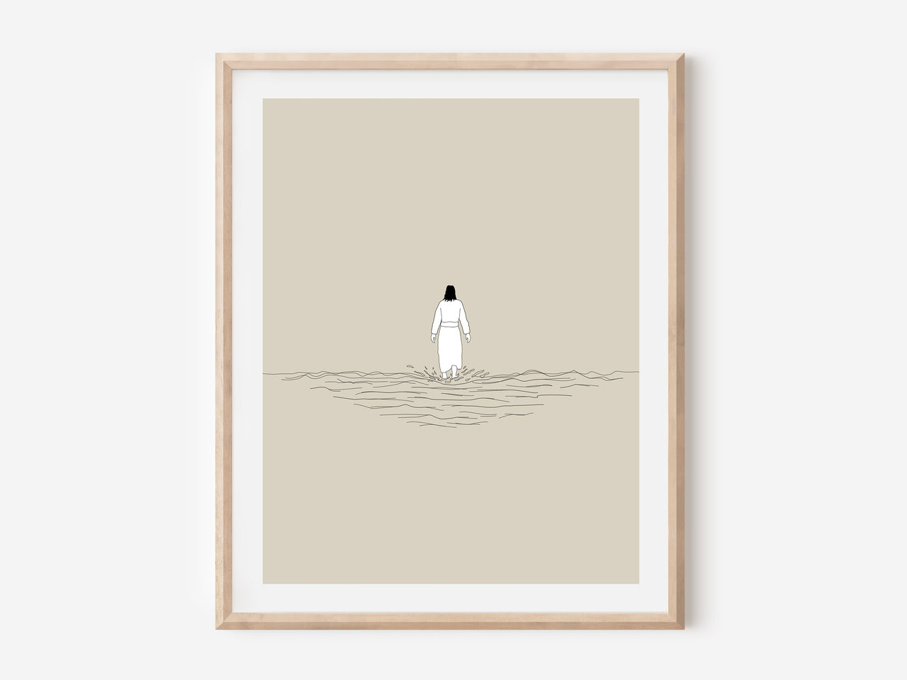 Jesus walks on water Digital download printable art #1