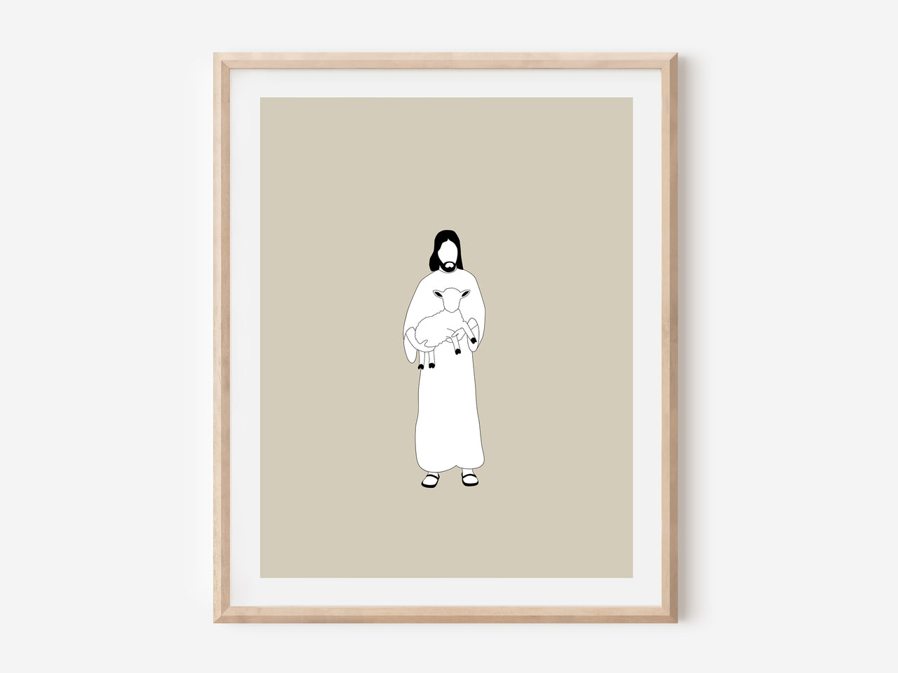 Jesus Christ holding lamb Digital download printable art