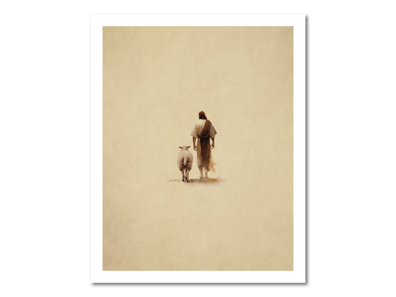 Jesus Christ returns with the lost sheep Digital download printable art