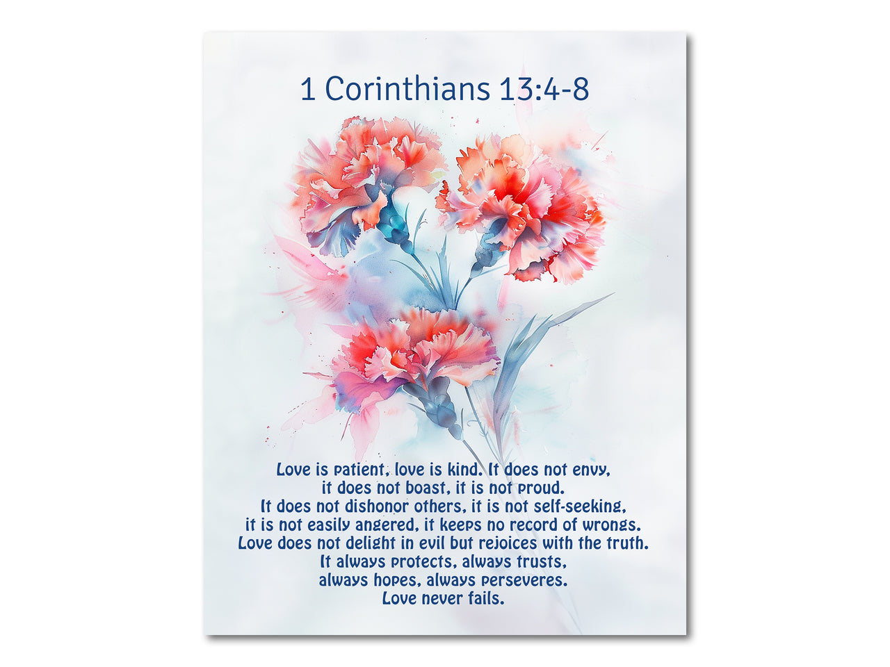 1 Corinthians 13:4-8 Digital download printable art