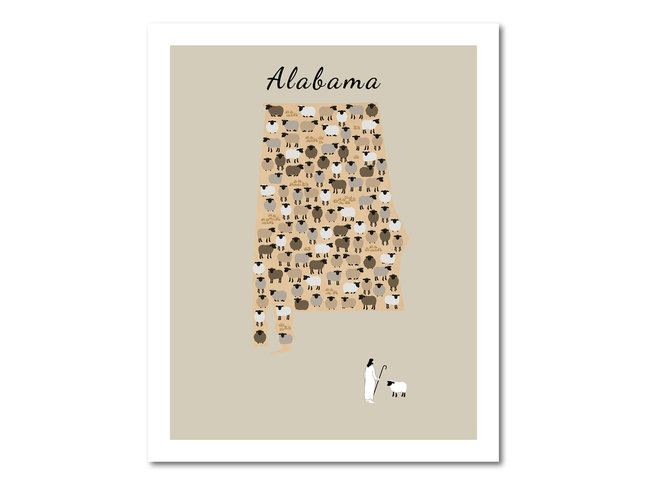 Alabama state Parable of the Lost Sheep Digital download printable art