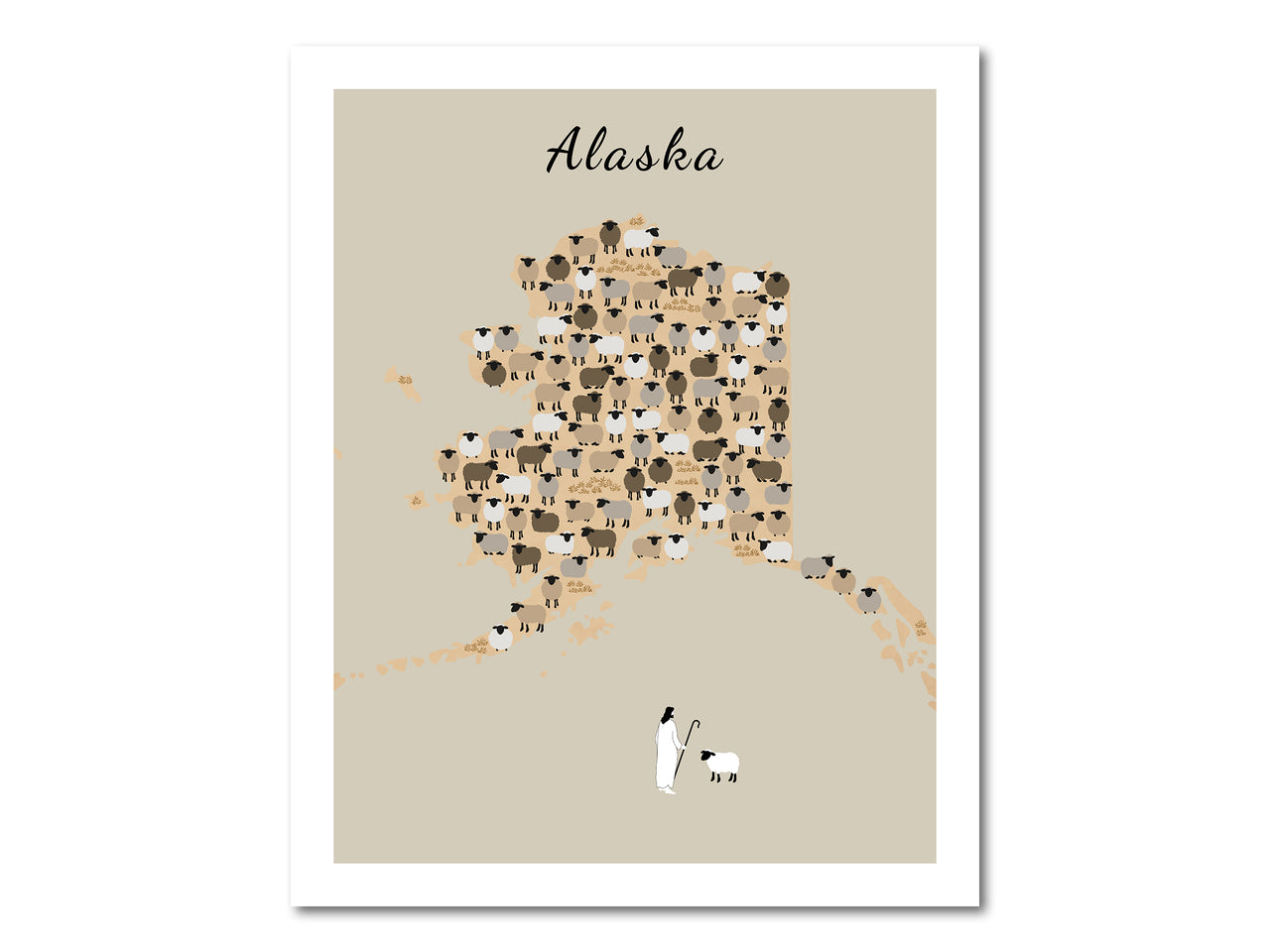 Alaska state Parable of the Lost Sheep Digital download printable art