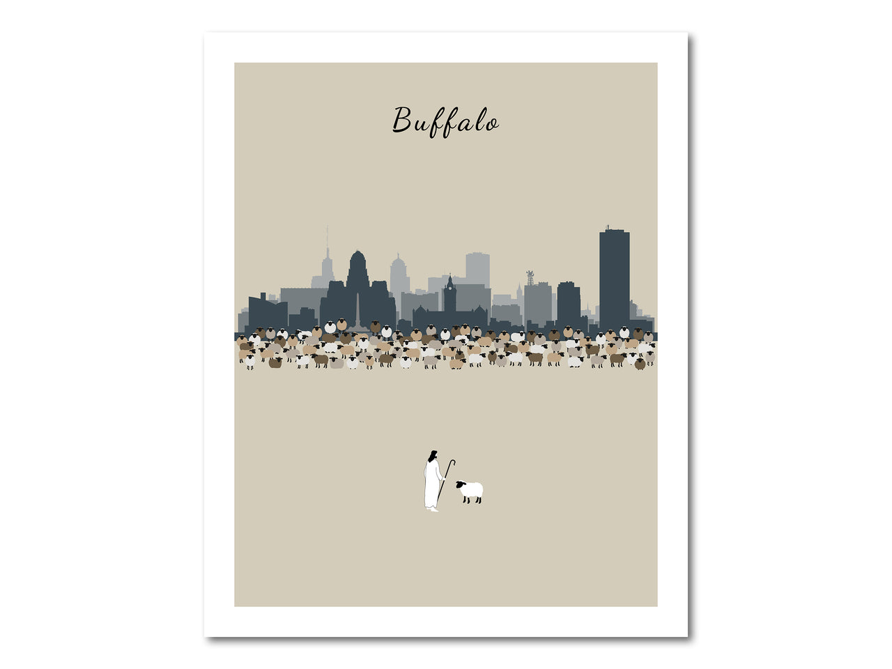 Lost Sheep from Buffalo city Digital download printable art