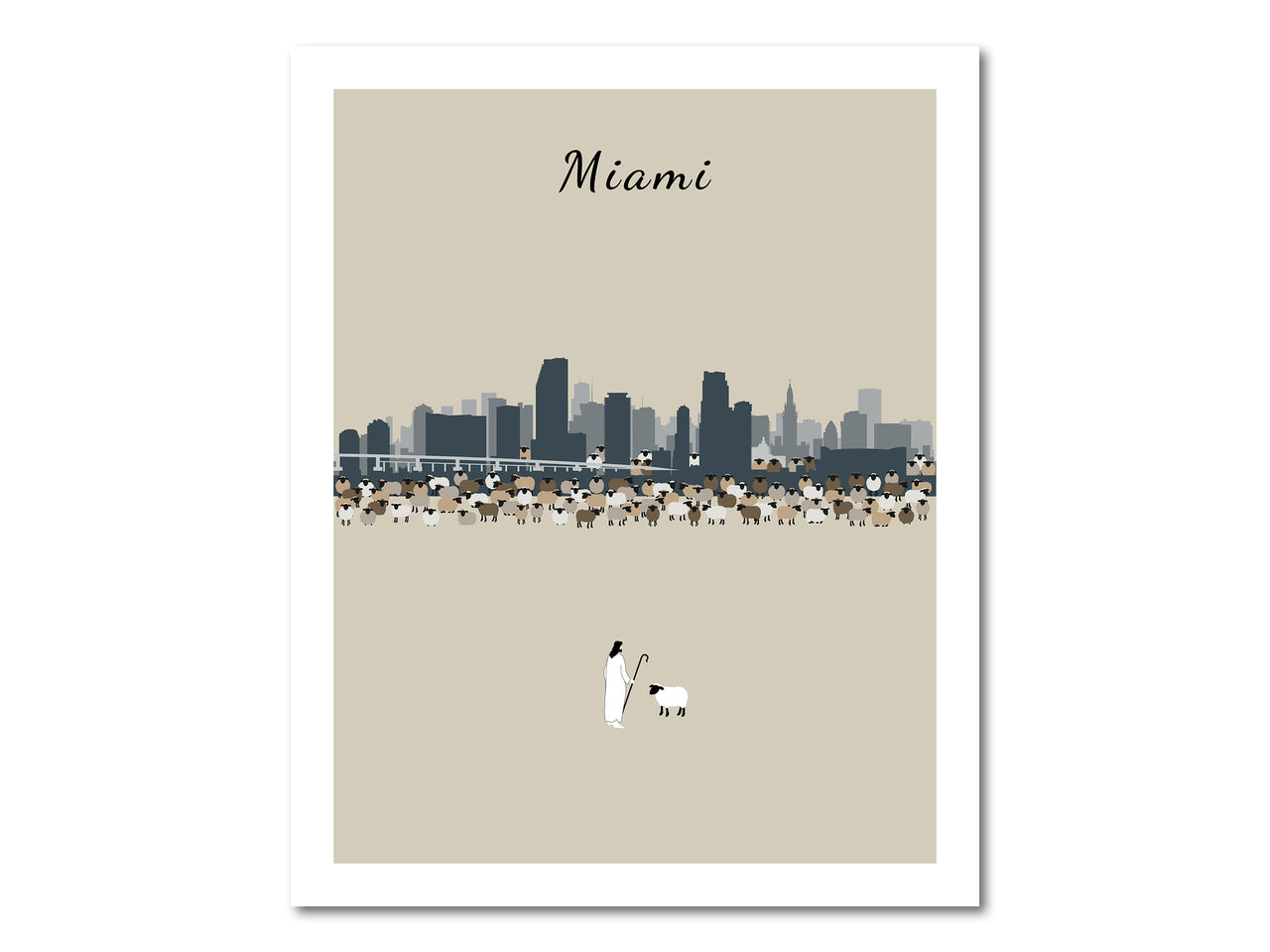 Lost Sheep from Miami Digital download printable art