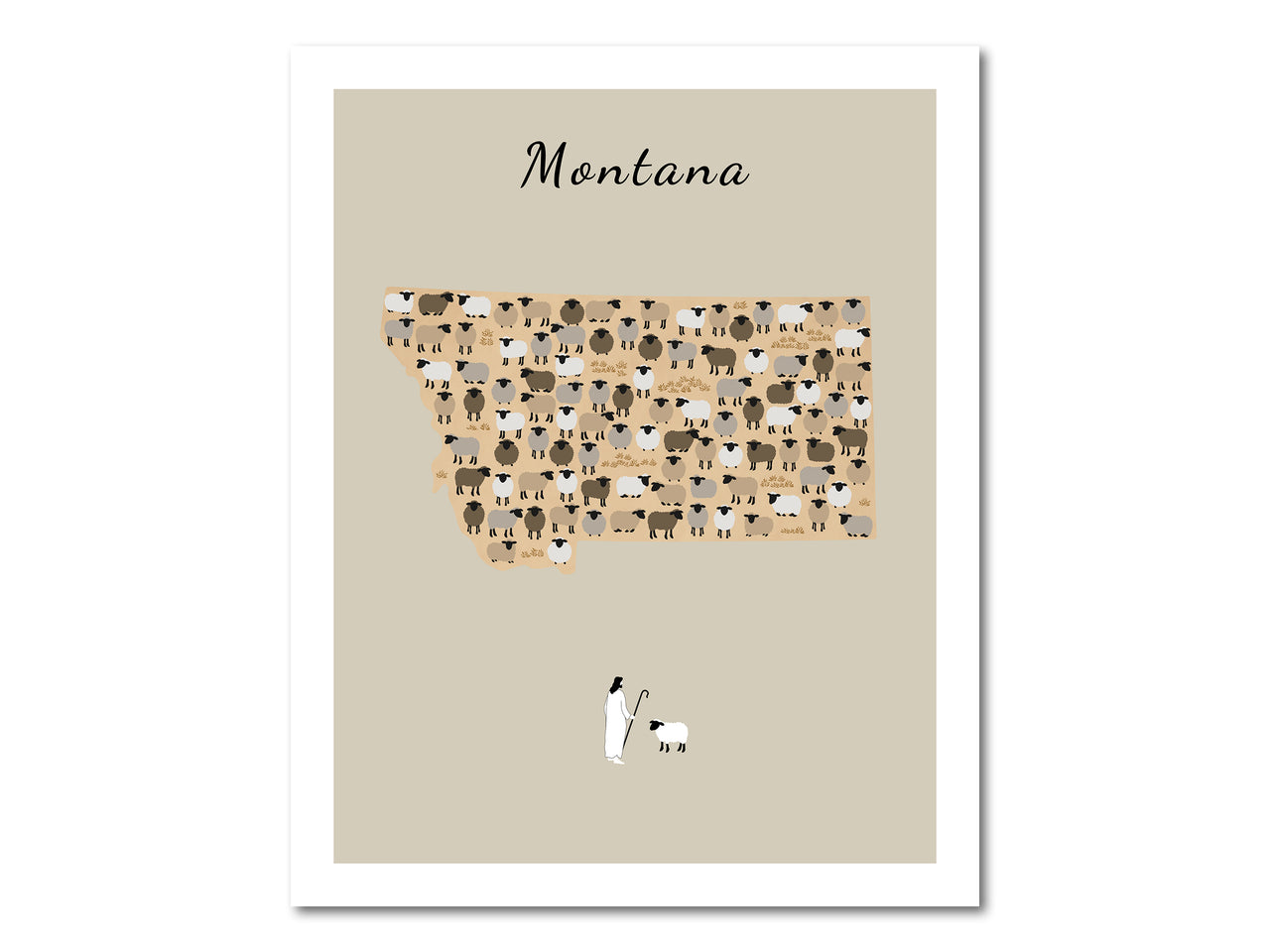 Montana state Parable of the Lost Sheep Digital download printable art