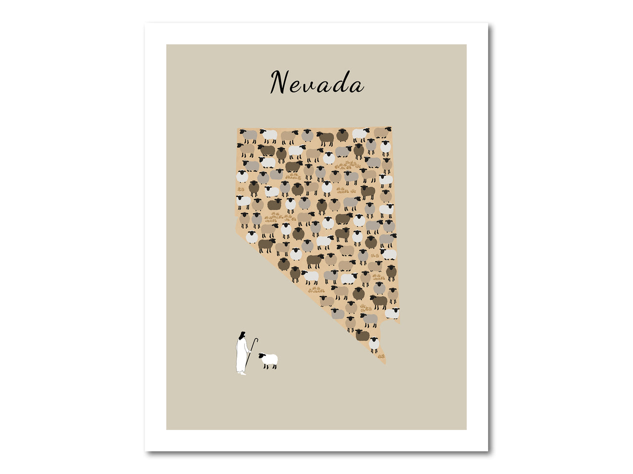 Nevada state Parable of the Lost Sheep Digital download printable art