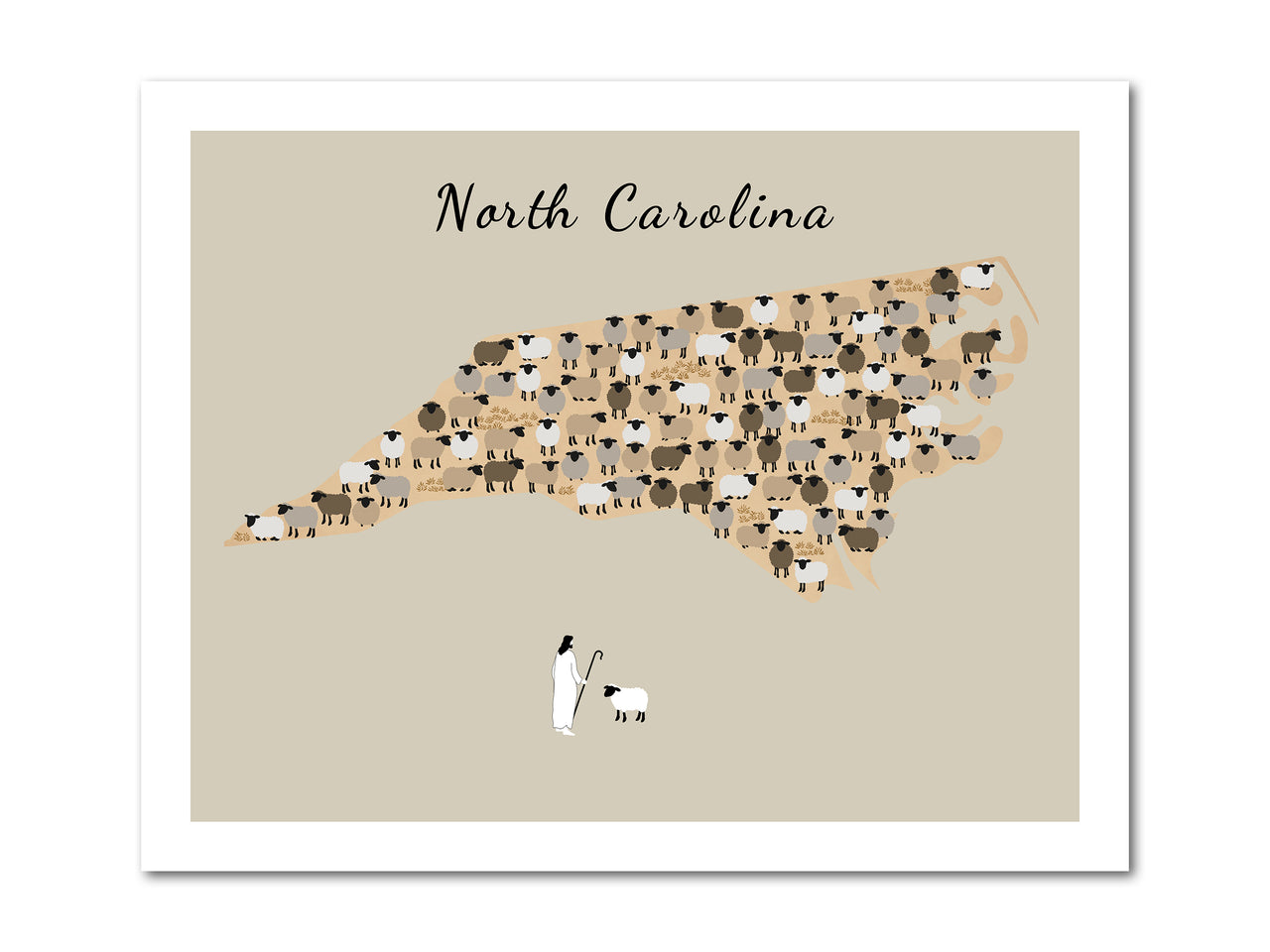 North Carolina state Parable of the Lost Sheep Digital download printable art