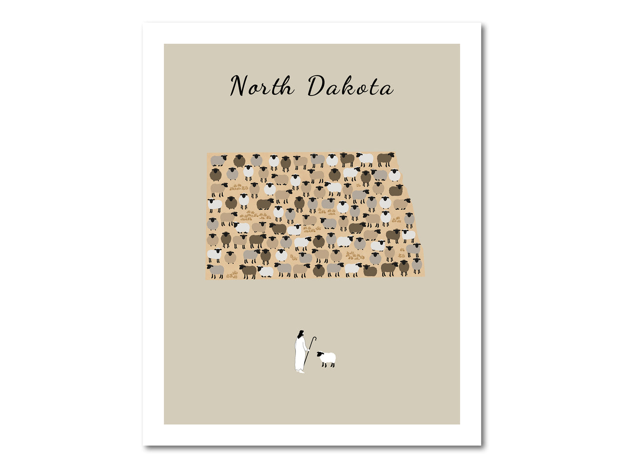 North Dakota state Parable of the Lost Sheep Digital download printable art