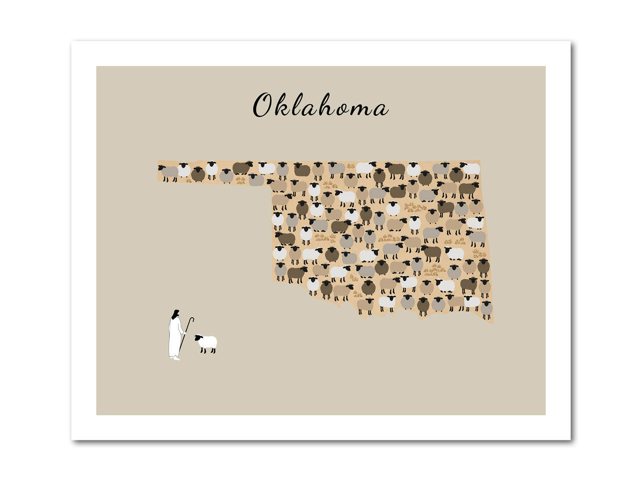 Oklahoma state Parable of the Lost Sheep Digital download printable art