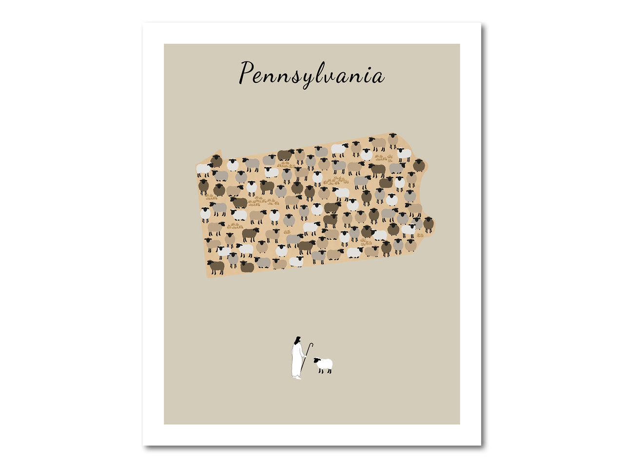 Pennsylvania state Parable of the Lost Sheep Digital download printable art