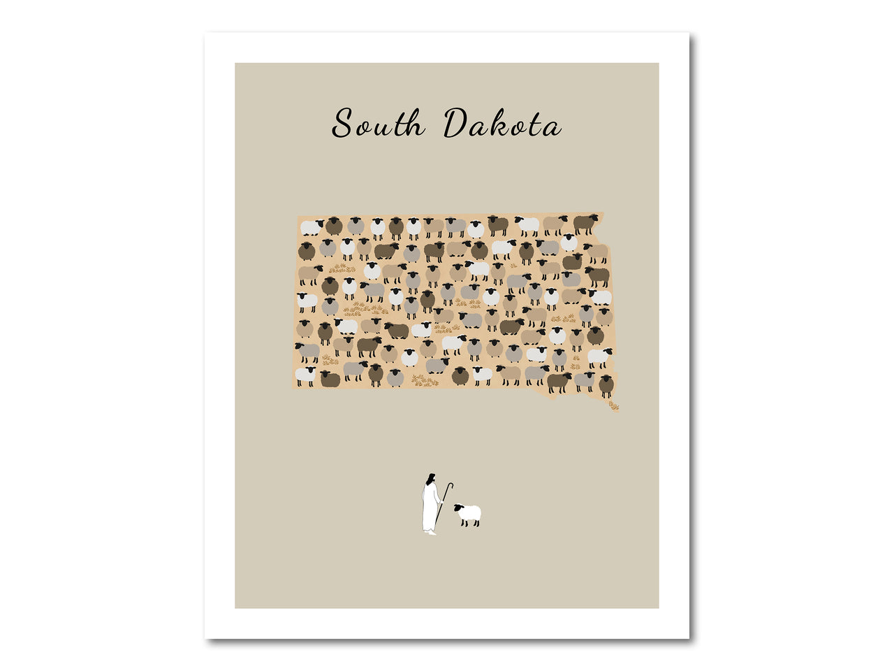 South Dakota state Parable of the Lost Sheep Digital download printable art