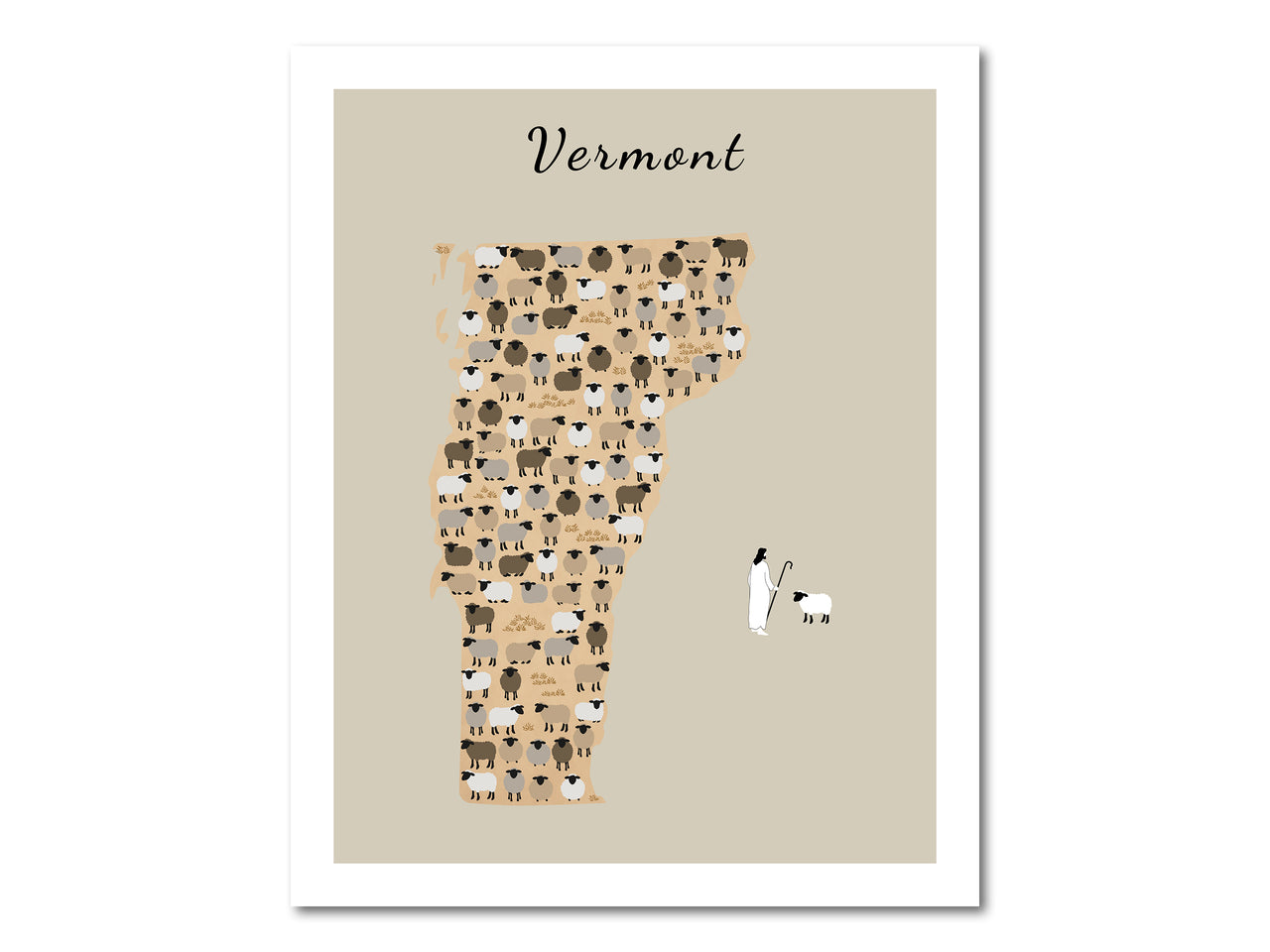 Vermont state Parable of the Lost Sheep Digital download printable art