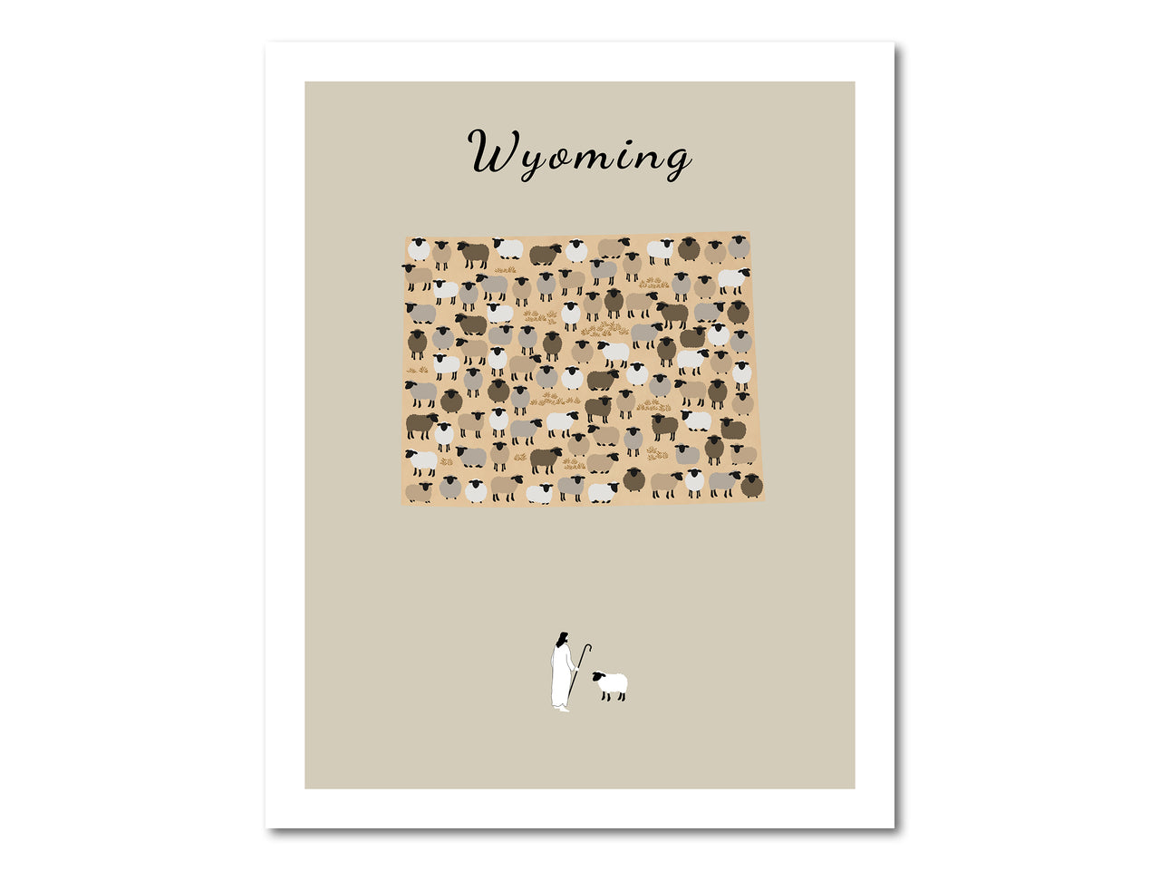 Wyoming state Parable of the Lost Sheep Digital download printable art